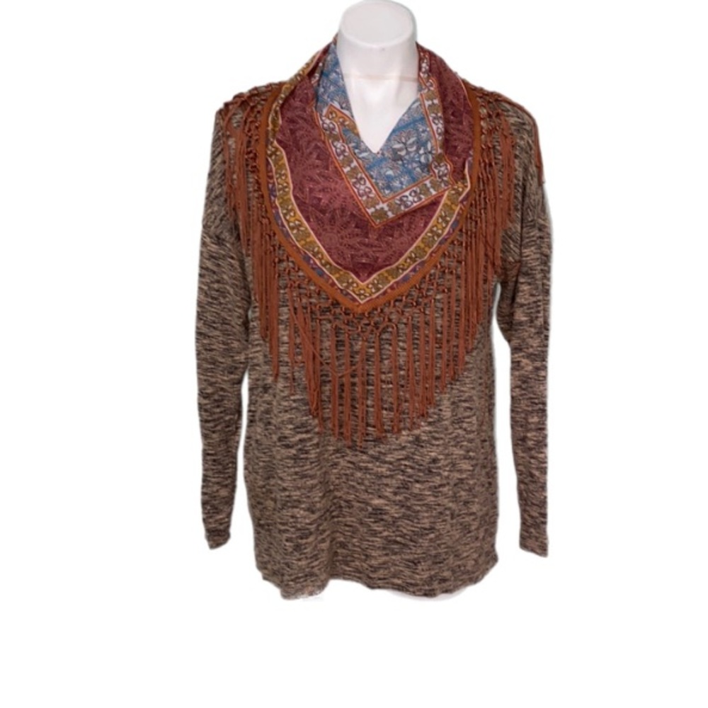 One World Sweater W/ Scarf sz lg